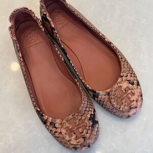 Tory Burch Pink Textured Flats